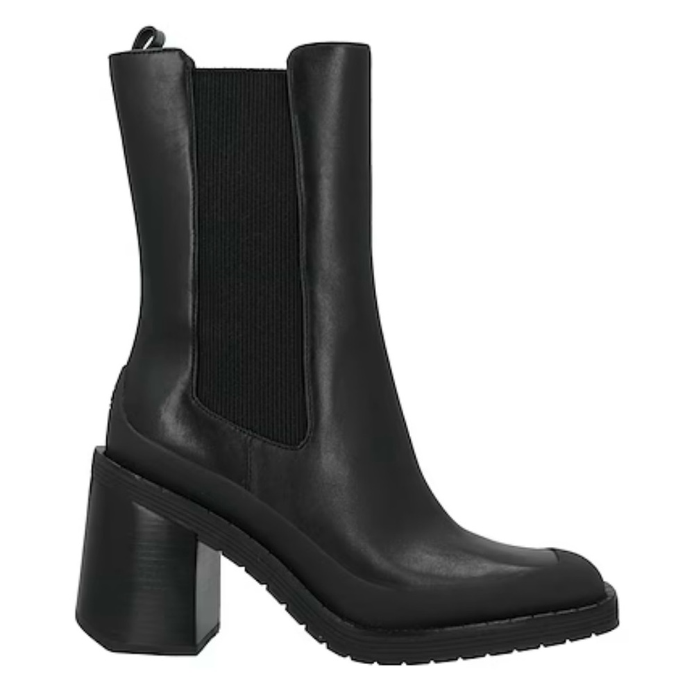 Black Chunky Heel Ankle Boots